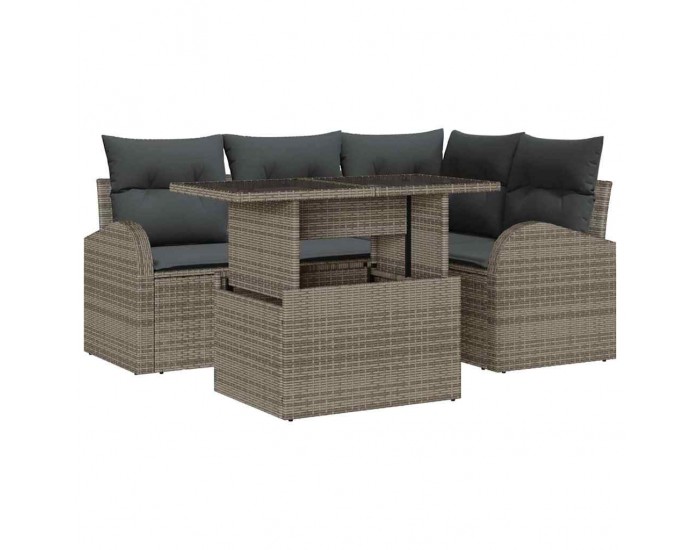 Sonata H Градински Софа Комплект 5 pcs Сив 100 x 55 x 73 см Полиратан