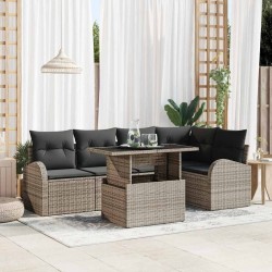 Sonata H Градински Софа Комплект 6 pcs Сив 100 x 55 x 73 см Полиратан - Canapele și bănci de grădină