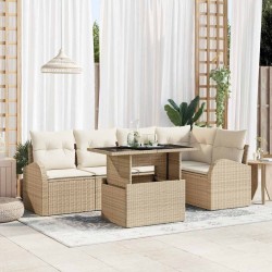 Sonata H Градински Софа Комплект 6 pcs Бежово 100 x 55 x 73 см Полиратан - Canapele și bănci de grădină
