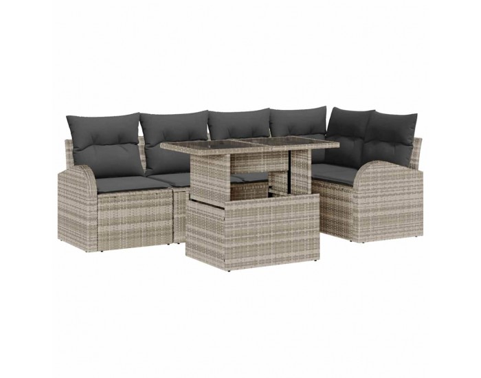 Sonata H Градински Софа Комплект 6 pcs Светлосиво 100 x 55 x 73 см