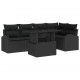 Sonata H Градински Софа Комплект 6 pcs Черно 100 x 55 x 73 см Полиратан