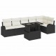Sonata H Градински Софа Комплект 7 pcs Черно 100 x 55 x 73 см Полиратан