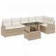 Sonata H Градински Софа Комплект 7 pcs Бежово 100 x 55 x 73 см Полиратан