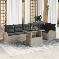 Sonata H Градински Софа Комплект 7 pcs Светлосиво 100 x 55 x 73 см - Canapele și bănci de grădină