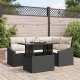 Sonata H Градински Софа Комплект 5 pcs Черен и кремав 100 x 55 x 73 см