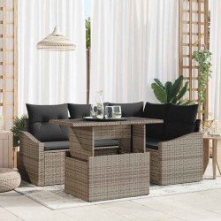 Sonata H Градински Софа Комплект 5 pcs Сив 100 x 55 x 73 см - Canapele și bănci de grădină