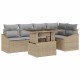 Sonata Set de canapele pentru grădină 6 buc. Beige și gri deschis