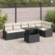Sonata H Градински Софа Комплект 7 pcs Черен и кремав 100 x 55 x 73 см