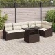 Sonata H Градински Софа Комплект 7 pcs Кафяв и Кремав 100 x 55 x 73 см