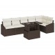 Sonata H Градински Софа Комплект 7 pcs Кафяв и Кремав 100 x 55 x 73 см