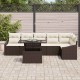 Sonata H Градински Софа Комплект 7 pcs Кафяв и Кремав 100 x 55 x 73 см
