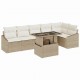 Sonata H Градински Софа Комплект 7 pcs Бежов и кремав 100 x 55 x 73 см