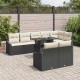 Sonata H Градински Софа Комплект 9 pcs Черен и кремав 100 x 55 x 73 см