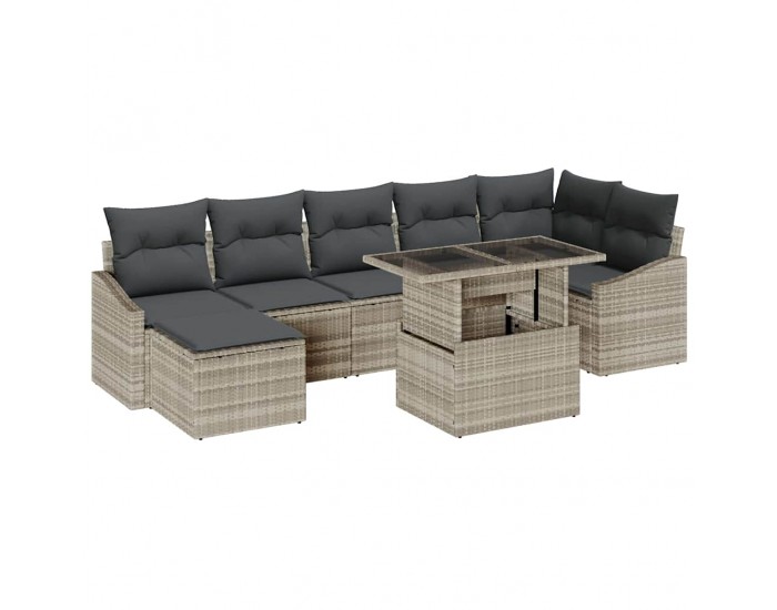 Sonata H Градински Софа Комплект 8 pcs Светло сиво и тъмно сиво