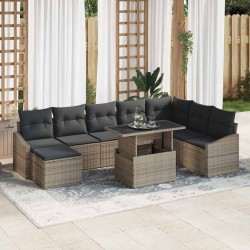 Sonata H Градински Софа Комплект с възглавница със съхранение 9 pcs Сив - Canapele și bănci de grădină