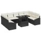 Sonata Set de canapele pentru grădină 10 buc. Negru și Crem