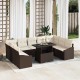 Sonata H Градински Софа Комплект 10 pcs Кафяв и Кремав 100 x 55 x 73 см