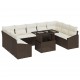 Sonata H Градински Софа Комплект 10 pcs Кафяв и Кремав 100 x 55 x 73 см