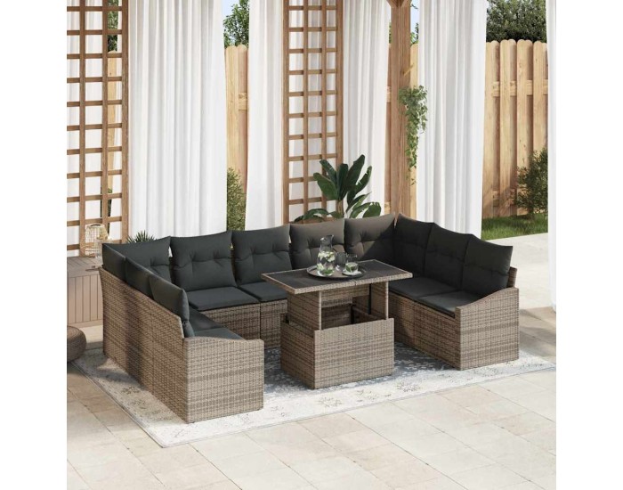 Sonata H Градински Софа Комплект 10 pcs Сив 100 x 55 x 73 см