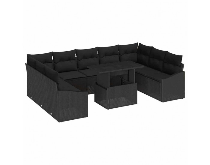 Sonata H Градински Софа Комплект 10 pcs Черно 100 x 55 x 73 см