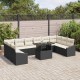 Sonata H Градински Софа Комплект 11 pcs Черен и кремав 100 x 55 x 73 см