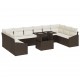Sonata H Градински Софа Комплект 11 pcs Кафяв и Кремав 100 x 55 x 73 см