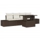 Sonata H Градински Софа Комплект 5 pcs Кафяв и Кремав 100 x 55 x 73 см