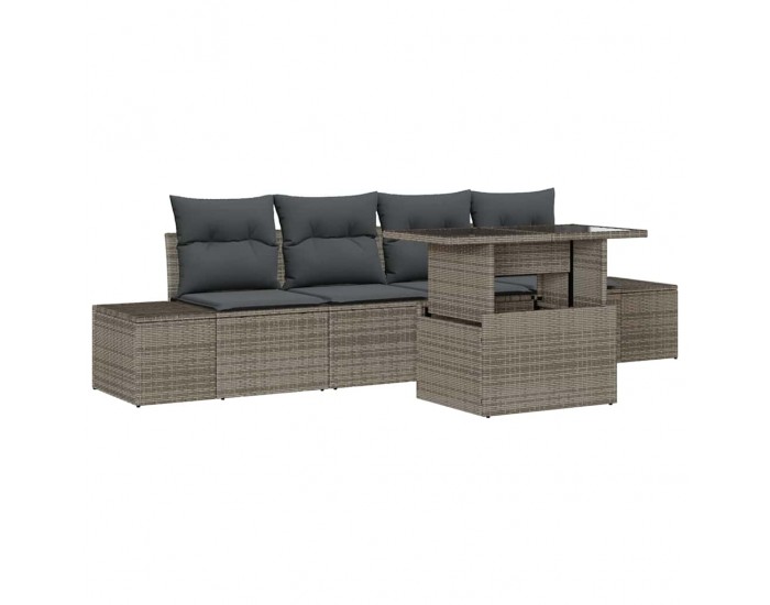 Sonata H Градински Софа Комплект 5 pcs Сив 100 x 55 x 73 см