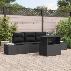 Sonata H Градински Софа Комплект 5 pcs Черно 100 x 55 x 73 см - Canapele și bănci de grădină