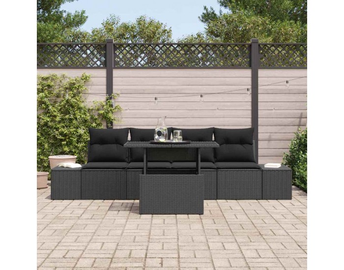 Sonata H Градински Софа Комплект 5 pcs Черно 100 x 55 x 73 см