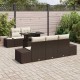 Sonata H Градински Софа Комплект 6 pcs Кафяв и Кремав 100 x 55 x 73 см