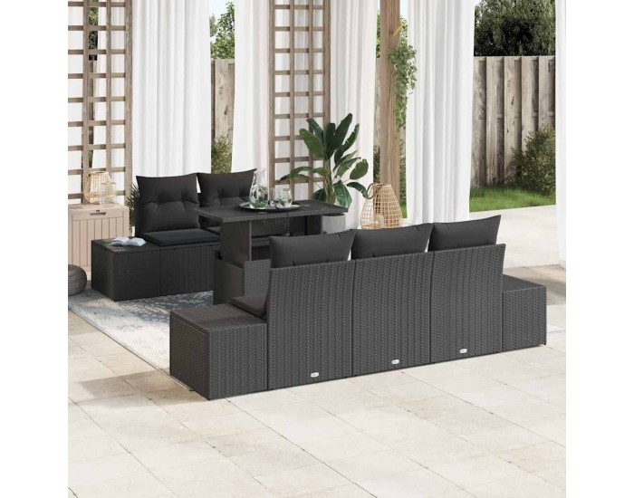 Sonata H Градински Софа Комплект 6 pcs Черно 100 x 55 x 73 см