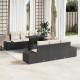 Sonata H Градински Софа Комплект 7 pcs Черен и кремав 100 x 55 x 73 см