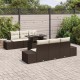 Sonata H Градински Софа Комплект 7 pcs Кафяв и Кремав 100 x 55 x 73 см