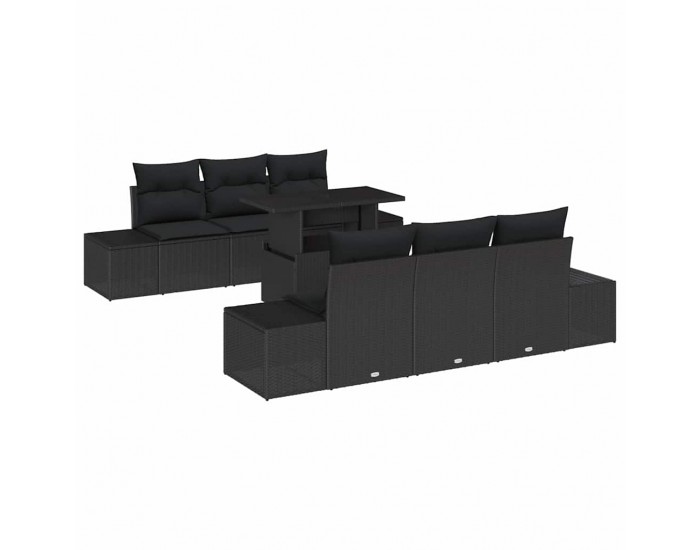 Sonata H Градински Софа Комплект 7 pcs Черно 100 x 55 x 73 см