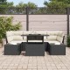 Sonata H Градински Софа Комплект 7 pcs Черен и кремав 100 x 55 x 73 см