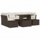 Sonata H Градински Софа Комплект 7 pcs Кафяв и Кремав 100 x 55 x 73 см