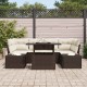 Sonata H Градински Софа Комплект 7 pcs Кафяв и Кремав 100 x 55 x 73 см