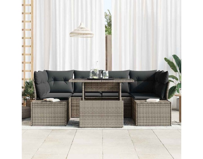 Sonata H Градински Софа Комплект 7 pcs Сив 100 x 55 x 73 см