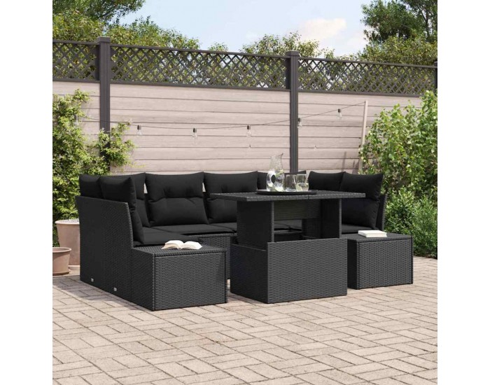 Sonata H Градински Софа Комплект 7 pcs Черно 100 x 55 x 73 см
