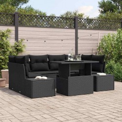 Sonata H Градински Софа Комплект 7 pcs Черно 100 x 55 x 73 см - Canapele și bănci de grădină