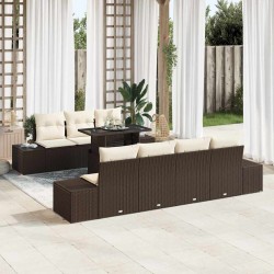 Sonata H Градински Софа Комплект 8 pcs Кафяв и Кремав 100 x 55 x 73 см - Canapele și bănci de grădină