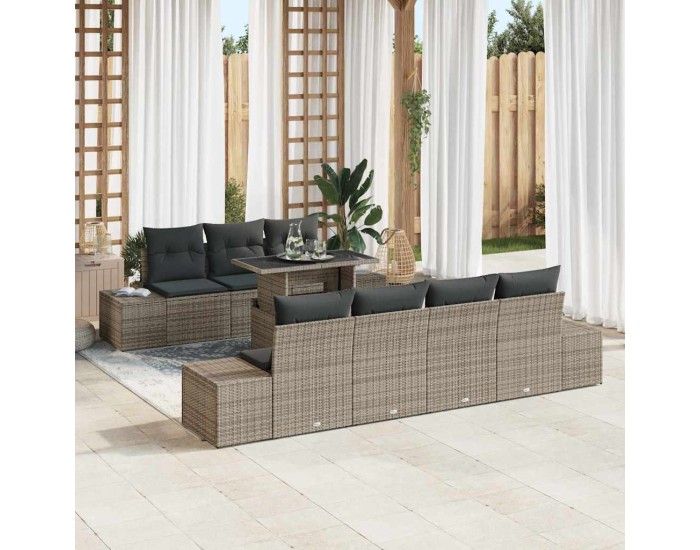 Sonata H Градински Софа Комплект 8 pcs Сив 100 x 55 x 73 см