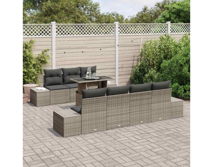 Sonata H Градински Софа Комплект 8 pcs Сив 100 x 55 x 73 см