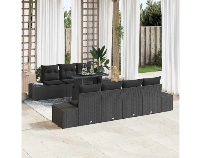 Sonata H Градински Софа Комплект 8 pcs Черно 100 x 55 x 73 см