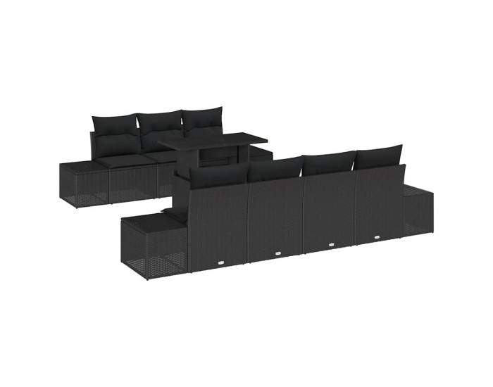 Sonata Set de canapele pentru grădină 8 buc. Negru