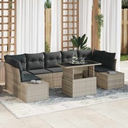Sonata H Градински Софа Комплект 8 pcs Светло сиво и тъмно сиво - Canapele și bănci de grădină