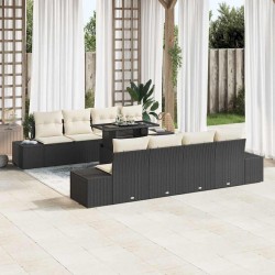 Sonata H Градински Софа Комплект 7 pcs Черен и кремав 100 x 55 x 73 см - Canapele și bănci de grădină