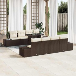 Sonata H Градински Софа Комплект 7 pcs Кафяв и Кремав 100 x 55 x 73 см - Canapele și bănci de grădină