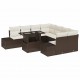 Sonata H Градински Софа Комплект 9 pcs Кафяв и Кремав 100 x 55 x 73 см